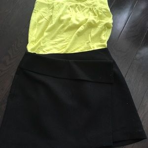 Black short wrap skirt